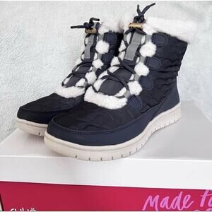 Ryka Blue Snow Bound Water Repellent Faux Fur Winter Boots Women's Size 7 M NIB